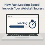 Visual explanation showing how fast page loading speed improves website performance, user experience, and overall online success