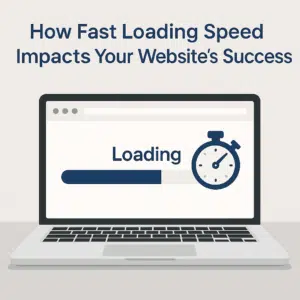 Visual explanation showing how fast page loading speed improves website performance, user experience, and overall online success