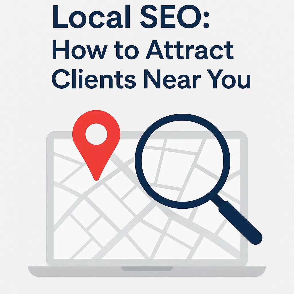 Local SEO strategy visual showing how businesses can attract nearby customers through location-based search optimisation