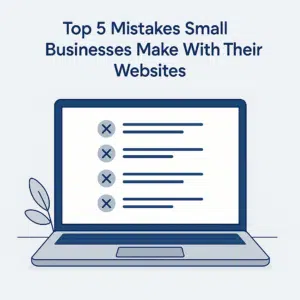 Visual overview highlighting the top five website mistakes that prevent small businesses from converting visitors into customers